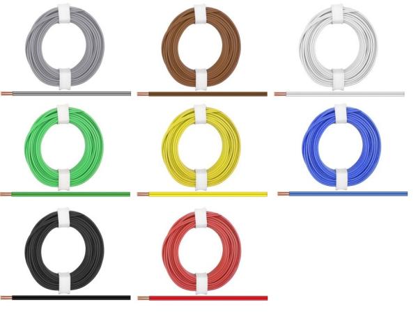 Kupferlitze, 2 x 0,14 mm², 2-adrig, einfarbig 5 m Ring, verschiedene Farben zur Auswahl